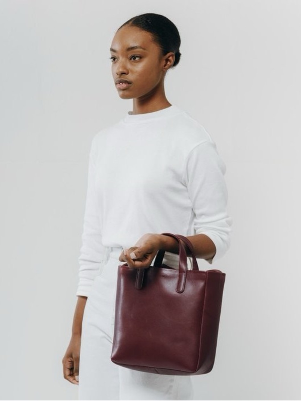 BAGGU Box Mulberry 
 Leather Top-Handle Tote Crossbody Bag - Picture 7 of 16